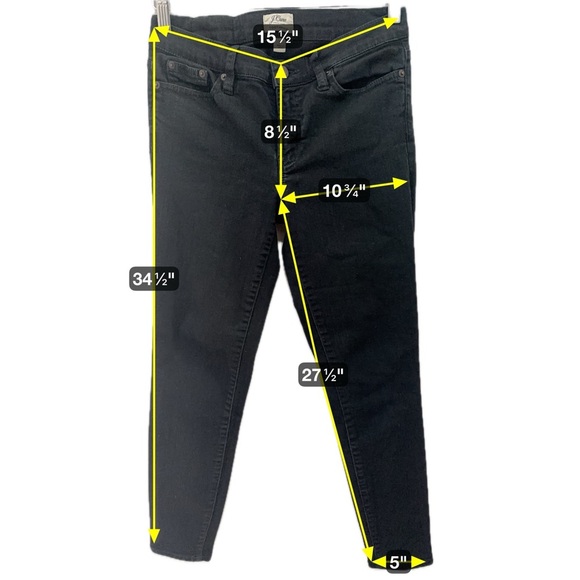 112 J.Crew | EUC Toothpick Stretchy True Black Jean (Size 28) - Picture 4 of 9